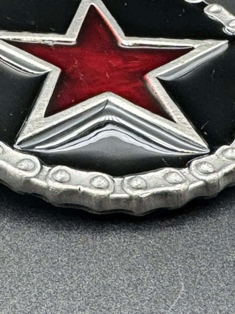 Rock Star Belt Buckle Black and Silver Tone